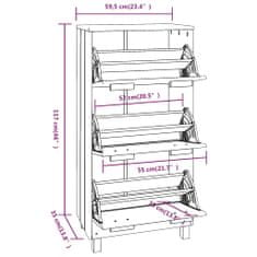 Greatstore Botník medově hnědý 59,5 x 35 x 117 cm masivní borové dřevo