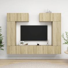 Greatstore 6dílný set TV skříněk dub sonoma dřevotříska