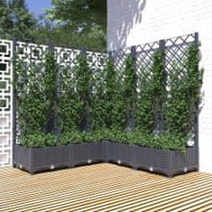 Vidaxl Zahradní truhlík s treláží tmavě šedý 120 x 120 x 121,5 cm PP