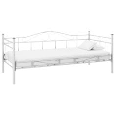 Vidaxl Denní postel s matrací bílá kov 90 x 200 cm