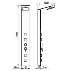 Vidaxl Sprchový panel set sklo hnědý