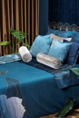 Eurofirany Dekorativní přehoz na postel LOTOS7 170x210 tmavě modry/zlatá