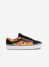 Vans Oranžovo-černé dětské vzorované semišové tenisky VANS Flame Camo 31 1/2