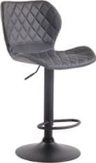 BHM Germany Barová židle Cork, syntetická kůže, černá / šedá