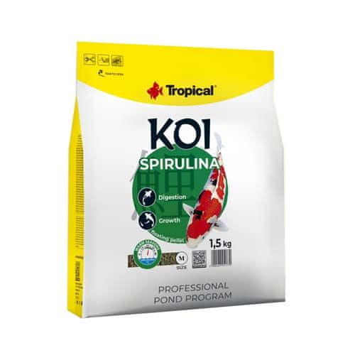 TROPICAL Koi Spirulina Pellet M 5l/1,5kg plovoucí krmivo pro jezírkové ryby