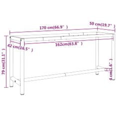 Petromila Rám pracovního stolu matně černý a červený 170 x 50 x 79 cm kov