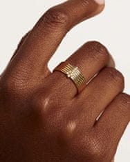 PDPAOLA Nadčasový pozlacený prsten se zirkony SUPER NOVA Gold AN01-614 (Obvod 52 mm)