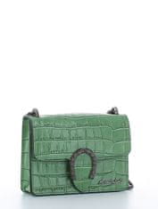 Marina Galanti malá kožená kabelka s řetízkem přes rameno – imitace hadí kůže - zelená