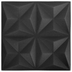 Vidaxl 3D nástěnné panely 48 ks 50 x 50 cm origami černé 12 m²
