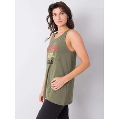 FANCY Dámský top s nápisem EVETTE khaki FA-TP-6871.78P_364012 Univerzální