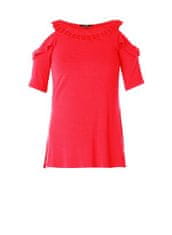 YEST červené tričko s ozdobným lemováním výstřihu a padlými rukávy Barva: červená, Velikost: 38