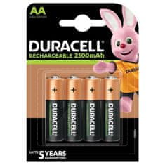 INTEREST nabíjecí baterie AA/HR6 2500mAh - DURACELL RECHARGEABLE, 4 ks (blistr)