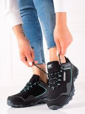 Amiatex Pěkné trekingové boty dámské černé bez podpatku + Ponožky Gatta Calzino Strech, černé, 37