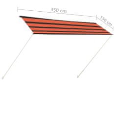 Vidaxl Zatahovací markýza 350 x 150 cm oranžovo-hnědá