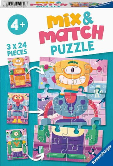 Ravensburger Mix & Match Roztomilí roboti 3×24 dílků