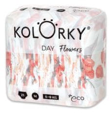 KOLORKY DAY Pleny jednorázové eko, květiny M (5-8 kg) 21 ks