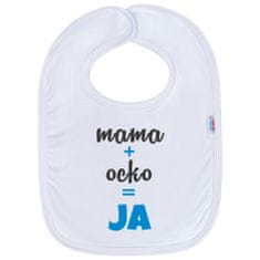 NEW BABY Kojenecký bavlněný bryndák mama+ocko=JA modrý