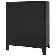 Greatstore Skříň se zásuvkami kovová industriální styl 78x40x93 cm černá