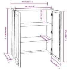 Greatstore Nástavec na komodu bílý 85 x 35 x 100 cm masivní borovice