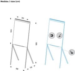 Flipchart 605V22, magnetický, na skládacích nohách