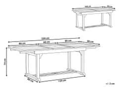 Beliani Stůl z akátového dřeva TOSCANA 160/220 x 90 cm