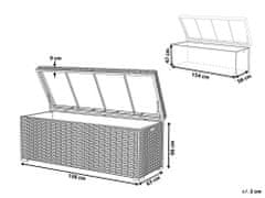 Beliani Zahradní box 158 x 63 cm ratanový bílý MODENA