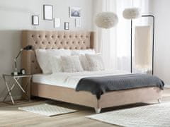 Beliani Béžová čalouněná postel s rámem LUBBON 180 x 200 cm