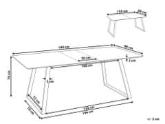 Beliani Rozkládací jídelní stůl 150/180 x 90 cm černá TOURAN