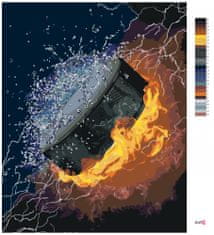 ZUTY Malování podle čísel - HOKEJOVÝ PUK VE VODĚ A OHNI 40x50 cm bez rámu a bez vypnutí plátna