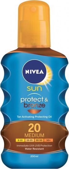 Nivea Sun Olej na opalování Protect & Bronze SPF 20 200 ml