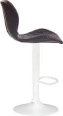 BHM Germany Barová židle Cork, syntetická kůže, bílá / hnědá