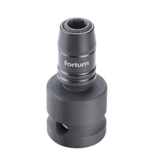 Fortum 4790002 adaptér rázový 1/2" čtyřhran na hroty 1/4", Quick-Lock, CrMoV