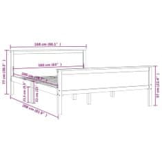 shumee Rám postele masivní dřevo borovice 160 x 200 cm