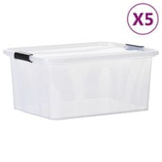 Greatstore Úložné boxy s víkem 5 ks průhledné 32 l