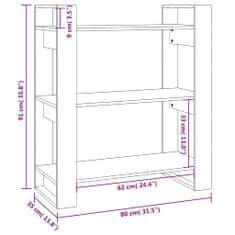 Vidaxl Knihovna / dělicí stěna medově hnědá 80x35x91 cm masivní dřevo