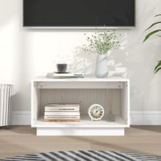 Greatstore TV skříňka bílá 60 x 35 x 35 cm masivní borové dřevo