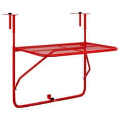 Petromila Balkonový stolek červený 60 x 40 cm ocel