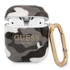 Guess GUA2UCAMG pouzdro na Airpods 2. Generace / 1. Generace black Camo Collection