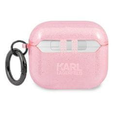 Karl Lagerfeld KLA3UKHGP pouzdro na AirPods 3. Generace Pink glitter Karl`s head