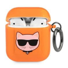 Karl Lagerfeld KLA2UCHFO pouzdro na AirPods 2. Generace / 1. Generace Orange Choupette