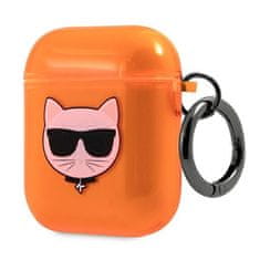 Karl Lagerfeld KLA2UCHFO pouzdro na AirPods 2. Generace / 1. Generace Orange Choupette