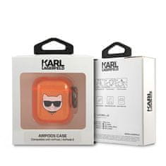 Karl Lagerfeld KLA2UCHFO pouzdro na AirPods 2. Generace / 1. Generace Orange Choupette