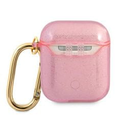 Guess GUA2UCG4GP pouzdro na Airpods 2. Generace / 1. Generace pink Glitter Collection