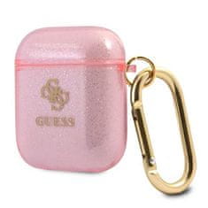 Guess GUA2UCG4GP pouzdro na Airpods 2. Generace / 1. Generace pink Glitter Collection