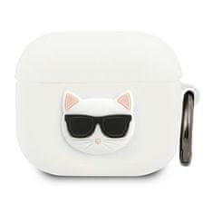 Karl Lagerfeld KLACA3SILCHWH pouzdro na AirPods 3. Generace white Silicone Choupette