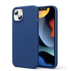 shumee Gumový pružný silikonový kryt pro iPhone 13 modrý