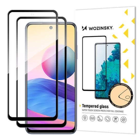 WOZINSKY WOZINSKY SADA 2X SUPER ODOLNÉHO TVRZENÉHO SKLA S CELOPLOŠNÝM LEPIDLEM S CELOOBRAZOVKOVÝM POUZDREM XIAOMI REDMI NOTE 10 5G / POCO M3 PRO BLACK