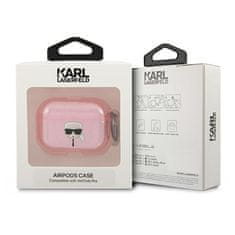 Karl Lagerfeld KLAPUKHGP pouzdro na AirPods PRO Pink glitter Karl`s head