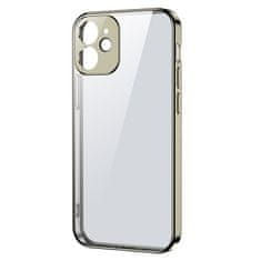 shumee Ultra tenké průhledné pouzdro s kovovým rámečkem pro iPhone 12 Pro Max zlatý