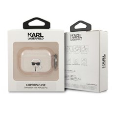 Karl Lagerfeld KLAPUKHGD pouzdro na AirPods PRO Gold glitter Karl`s head